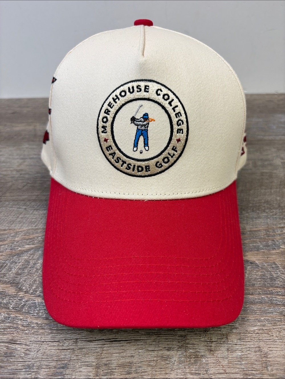 Eastside Golf x Morehouse College “The Alumni Hat” Snapback Cap Cream & Red